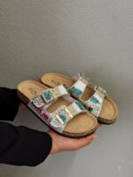 Guja | Çift Bantlı | Taşlı | Kadın Terlik